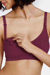 Zivame Maternity Double Layered Non Wired 3/4th Coverage Nursing Bra - Beet Red — thumbnail 5